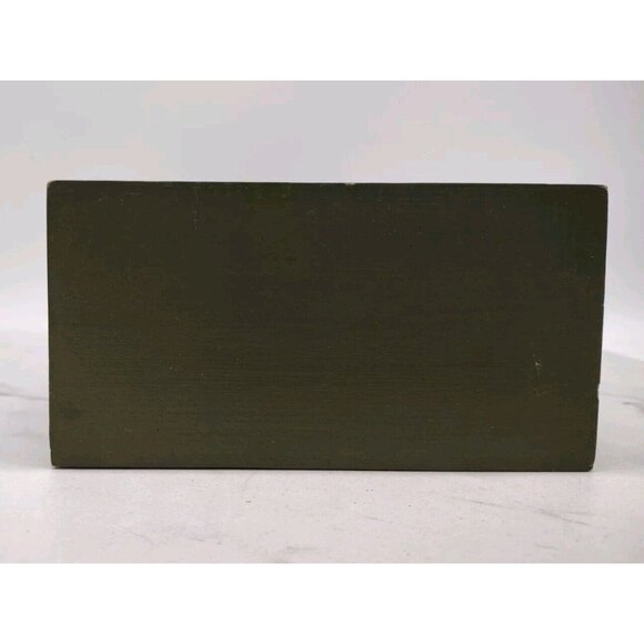 Tole Painted Wooden Tissue Box Cover Rectangle Daisy Floral Hand Painted Green - Picture 7 of 13